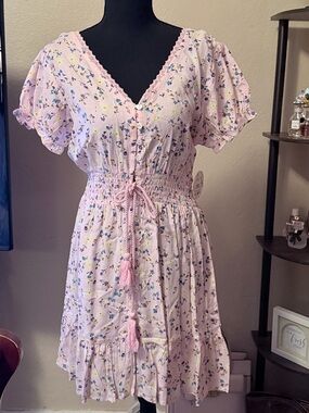 Smocked Waist Floral Maxi Dress in Light Pink - Soft Summer Style